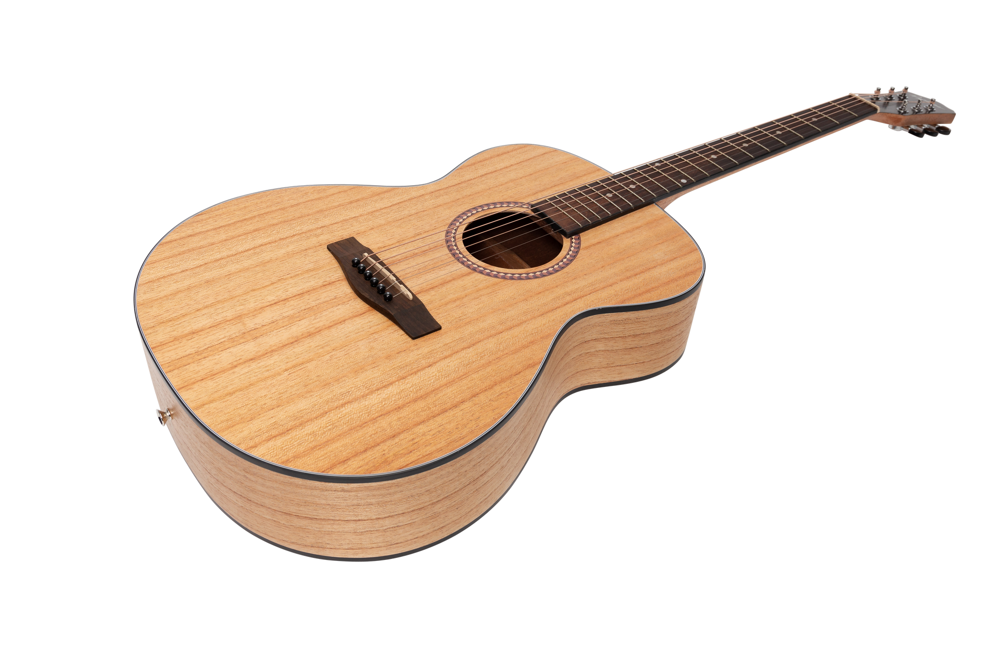 Martinez MF-25MWG-NST Gloss Acoustic Small Body Guitar - Mindi-Wood, Right Handed, 6 Strings, Natural Finish — view 3