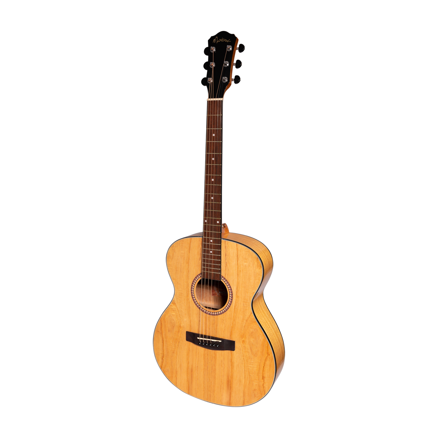 Martinez MF-25MWPG-NST Acoustic Gloss Small Body Guitar Natural Mindi Wood