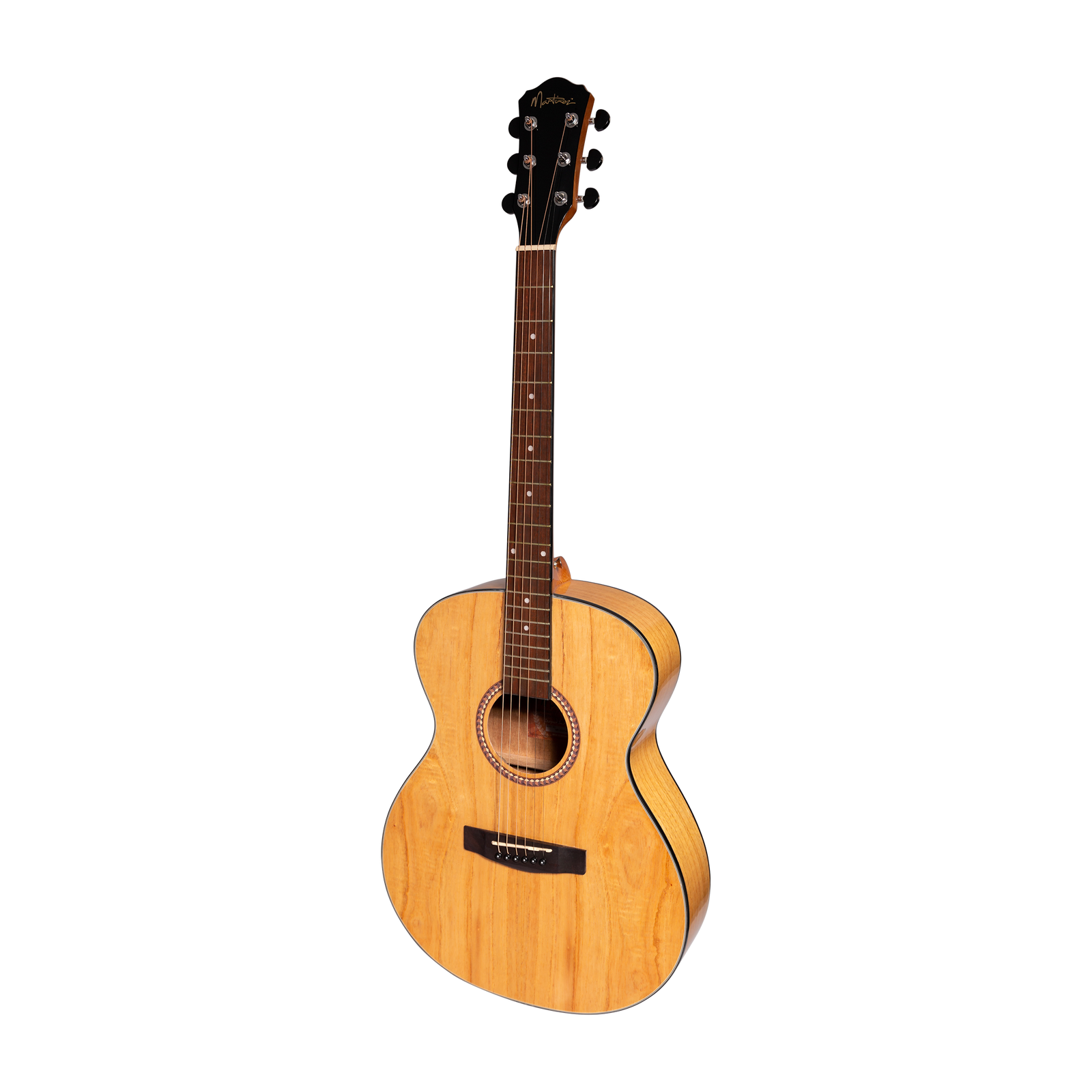 Martinez MF-25MWPG-NST Acoustic Gloss Small Body Guitar Natural Mindi Wood
