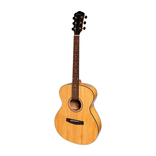 Martinez MF-25MWPG-NST Acoustic Gloss Small Body Guitar Natural Mindi Wood