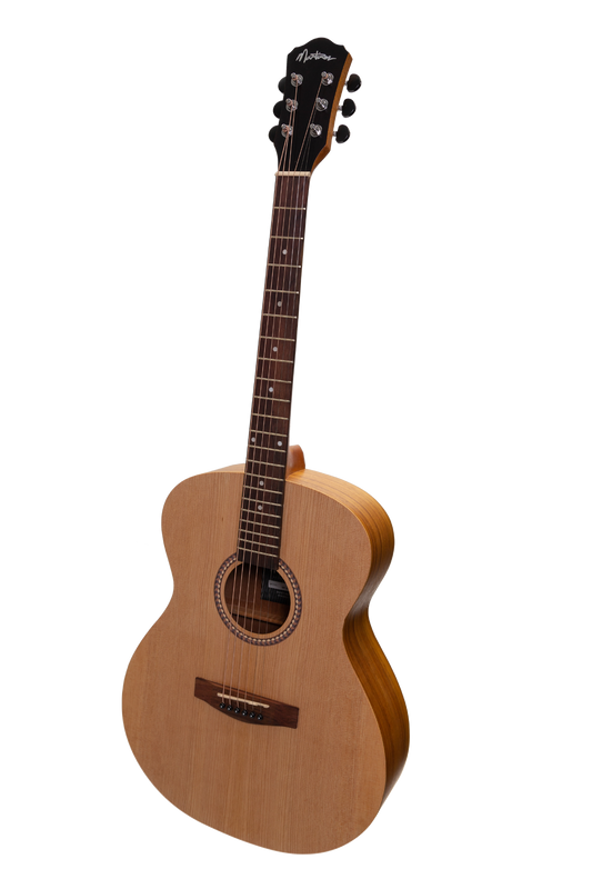 Martinez MF-25P-NST Acoustic-Electric Small Body Guitar Natural Spruce/Koa 6-String