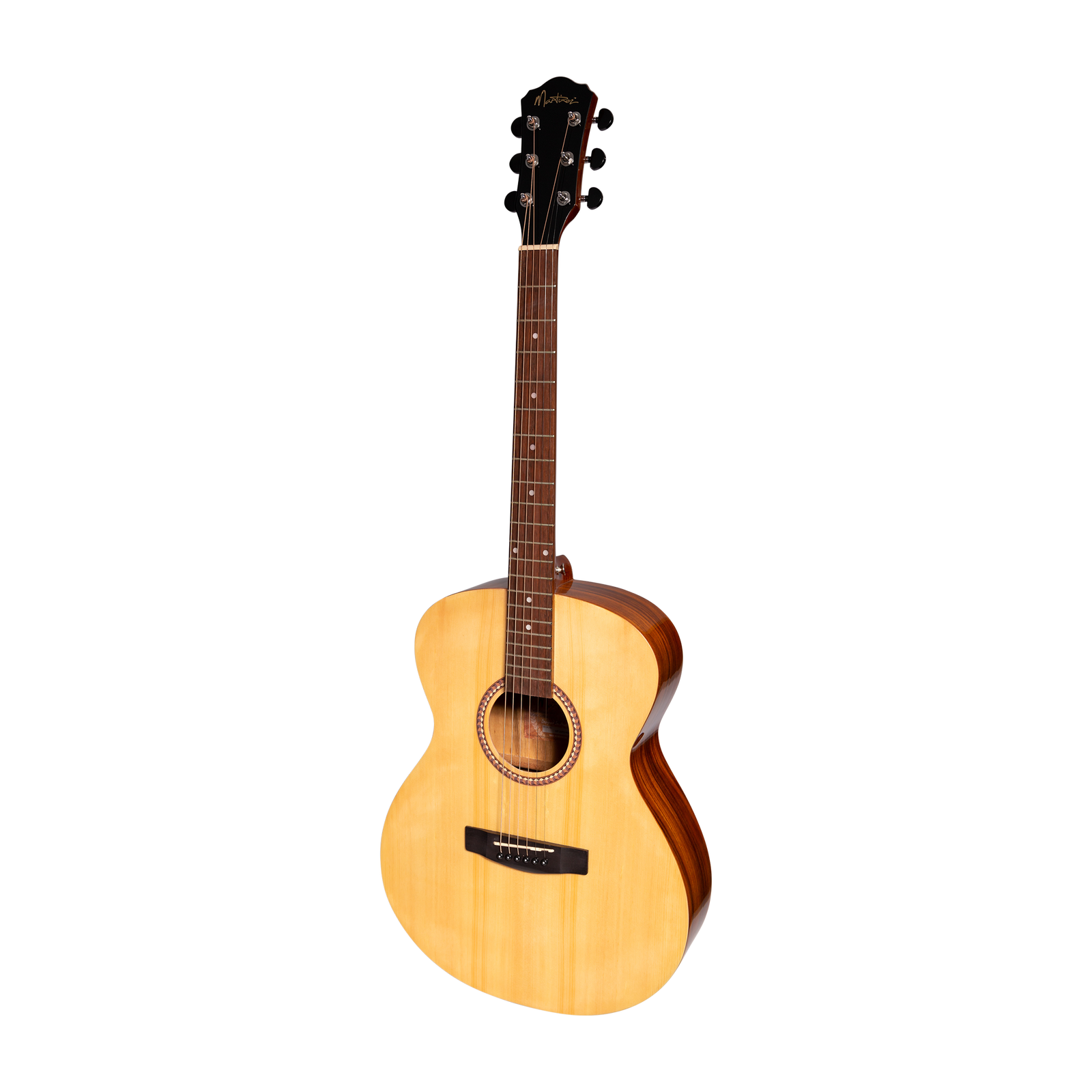 Martinez MF-25PG-NST Acoustic-Electric Small Body Guitar Natural Gloss Spruce/Koa 6-String