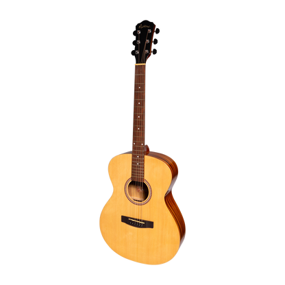Martinez MF-25PGL-NST Acoustic-Electric Gloss Small Body Left Handed Guitar (Spruce/Koa)