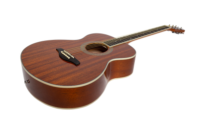 Martinez MF-41G-MAH '41 Series' Folk Size Acoustic-Electric Guitar Gloss Mahogany — view 2