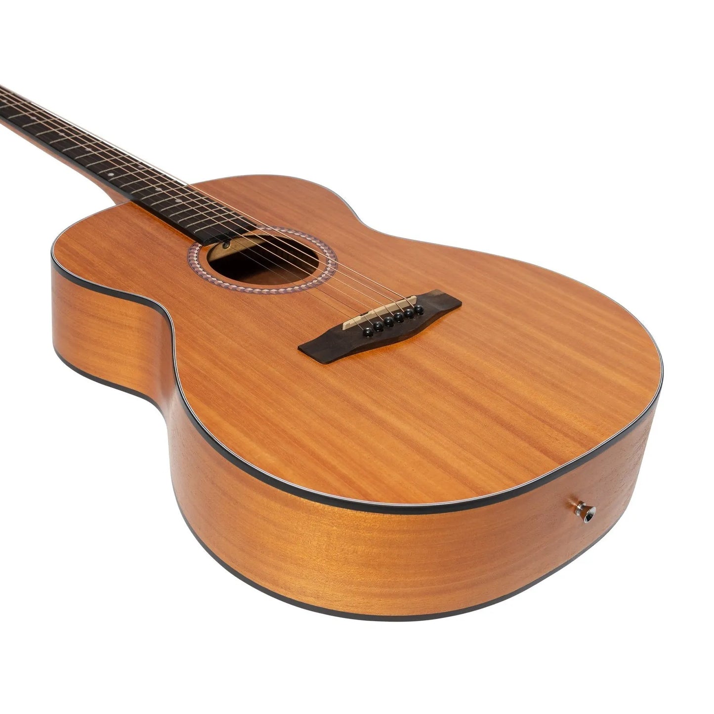 Martinez MF-41L Left Handed Folk Size Acoustic Guitar Natural Mahogany 6 String — view 6