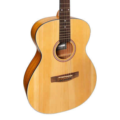 Martinez MF-41L Left Handed Folk Size Acoustic Guitar - Spruce/Koa, 6 Strings, Small Body, Natural Finish — view 4