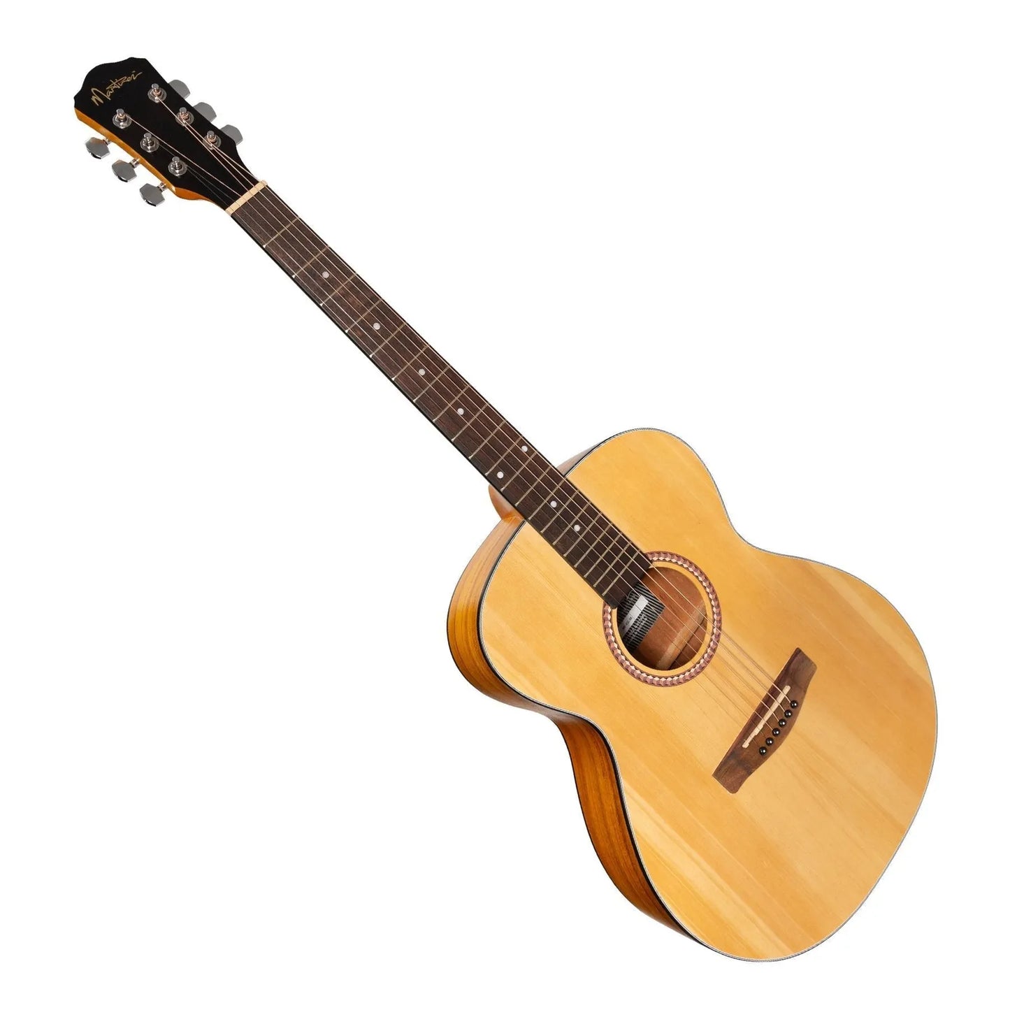 Martinez MF-41L Left Handed Folk Size Acoustic Guitar - Spruce/Koa, 6 Strings, Small Body, Natural Finish — view 3