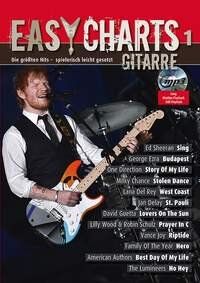 Easy Charts Gitarre BK/CD by Jan Jakut - 76 Pages, Guitar Songbook with CD for Beginners