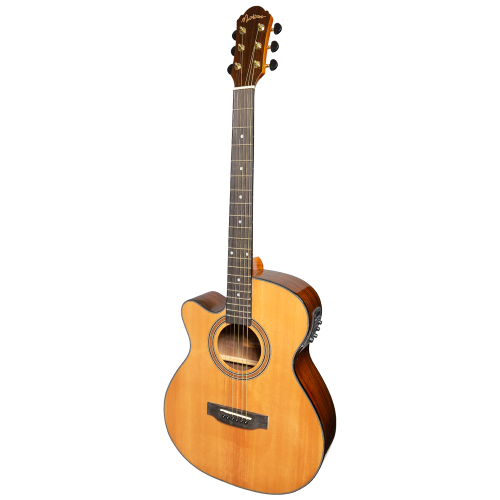 Martinez MFC-25 'Anniversary Series' Folk Size Cutaway Solid-top Acoustic-Electric Guitar Natural