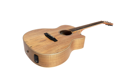 Martinez MFC-31SM-NST Spalted Maple Small Body Acoustic-Electric Cutaway Guitar Natural Satin — view 2