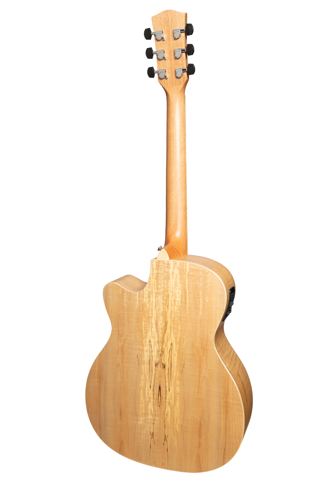 Martinez MFC-31SM-NST Spalted Maple Small Body Acoustic-Electric Cutaway Guitar Natural Satin