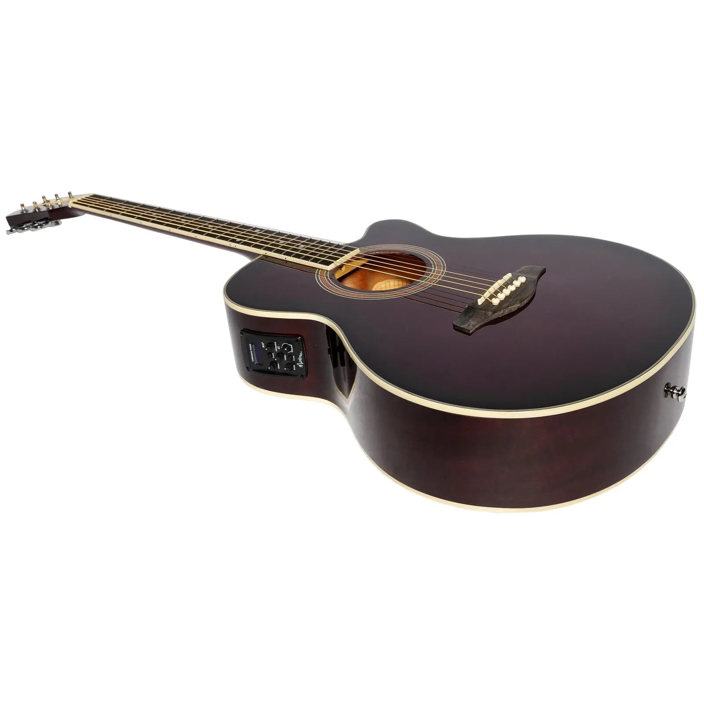 Martinez MFC-41 '41 Series' Folk Size Cutaway Acoustic-Electric Guitar Purple Burst — view 2