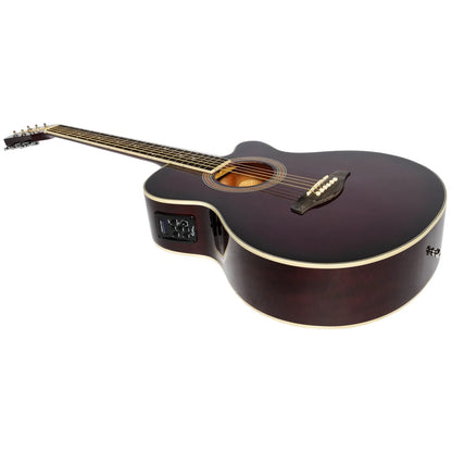 Martinez MFC-41 '41 Series' Folk Size Cutaway Acoustic-Electric Guitar Purple Burst — view 2