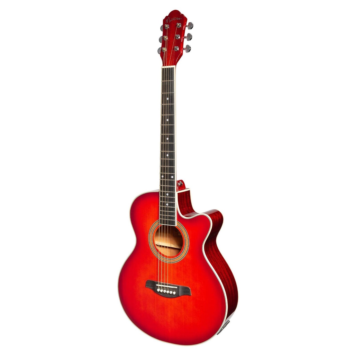Martinez MFC-41 Series Folk Size Cutaway Acoustic-Electric Guitar Red Sunburst
