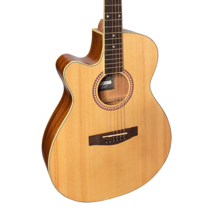 Martinez MFC-41L-SR Left Handed Folk Size Cutaway Acoustic-Electric Guitar - Spruce/Rosewood — view 4