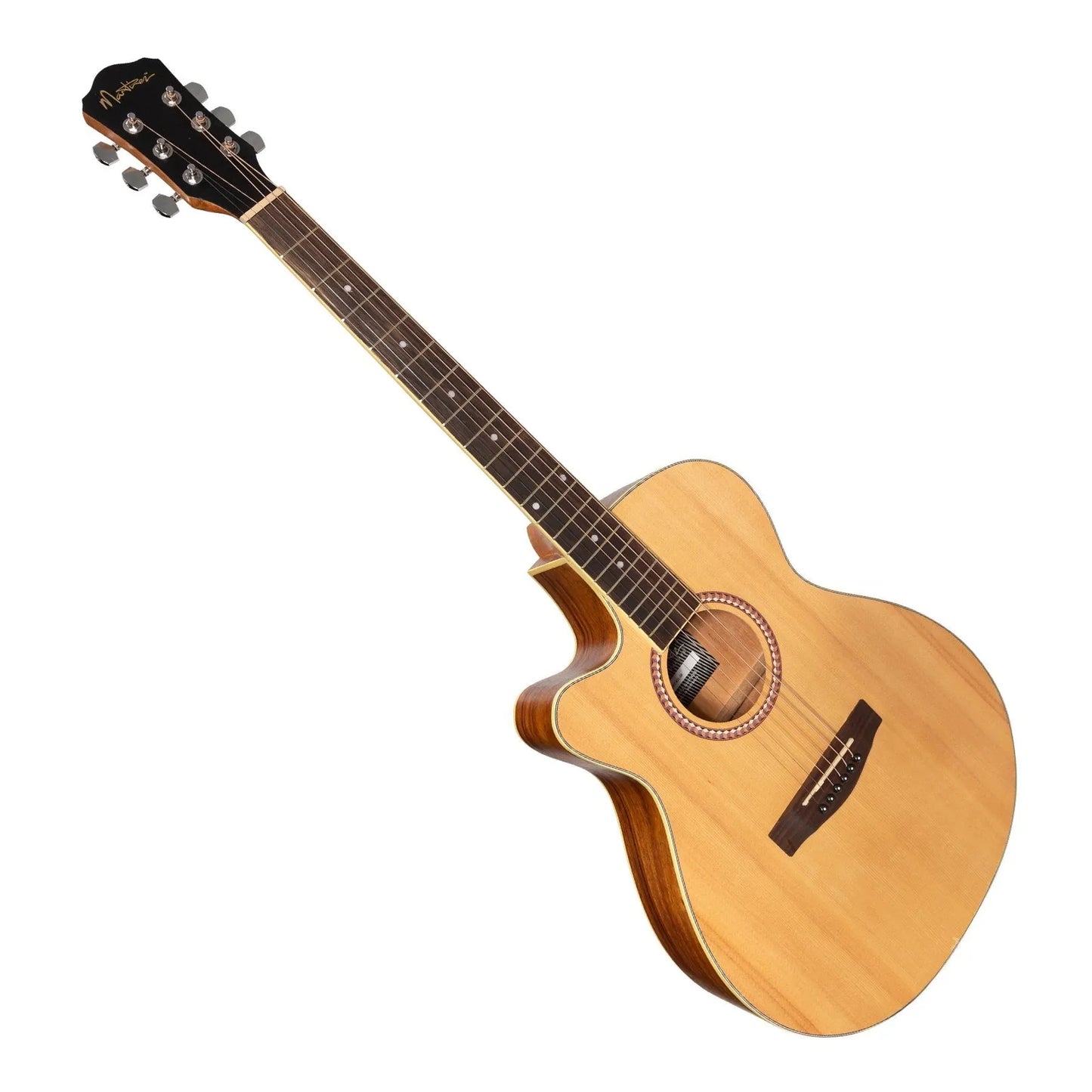 Martinez MFC-41L-SR Left Handed Folk Size Cutaway Acoustic-Electric Guitar - Spruce/Rosewood — view 3