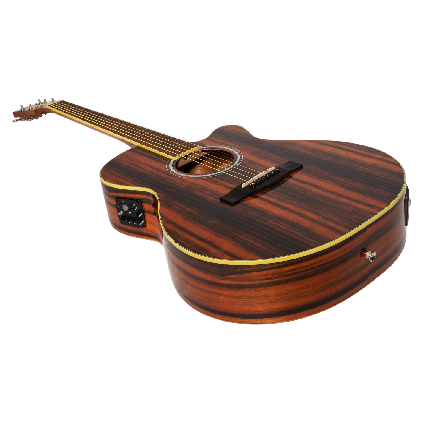 Martinez '51 Series' Folk Size Cutaway Acoustic-Electric Guitar Amara Gloss MFC-51G-AMA — view 3