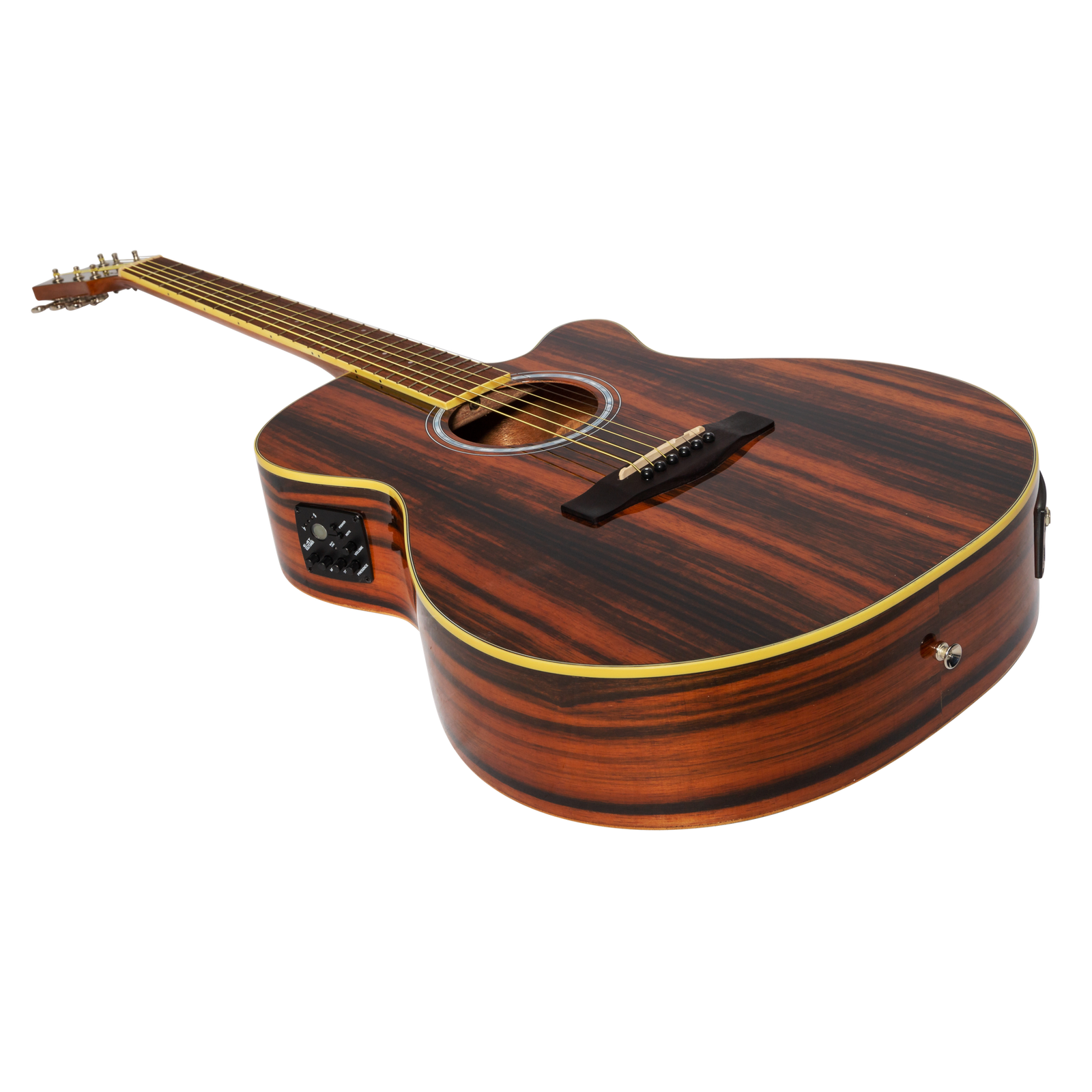 Martinez '51 Series' Folk Size Cutaway Acoustic-Electric Guitar Amara Gloss MFC-51G-AMA — view 3