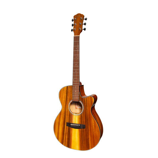 Martinez '51 Series' Folk Size Cutaway Acoustic-Electric Guitar Koa Gloss MFC-51G-KOA