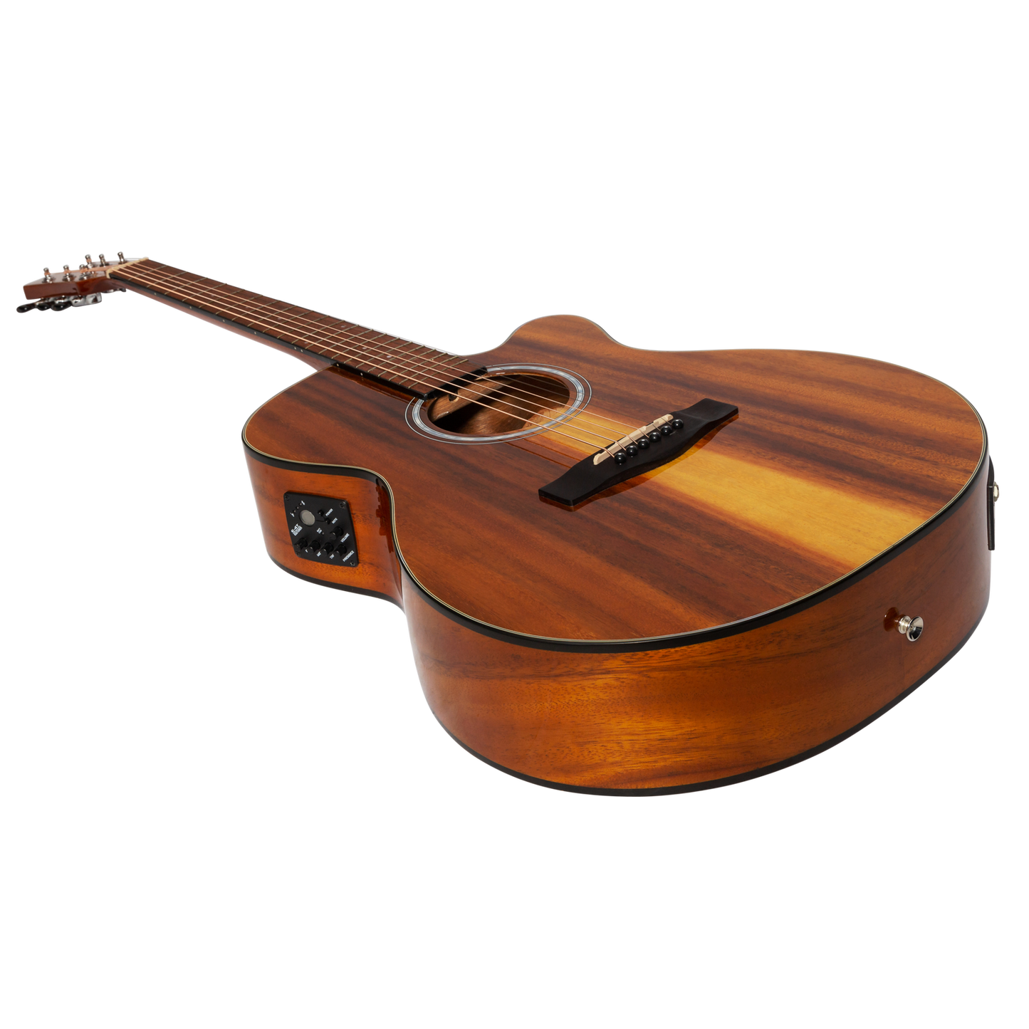 Martinez '51 Series' Folk Size Cutaway Acoustic-Electric Guitar Koa Gloss MFC-51G-KOA — view 3
