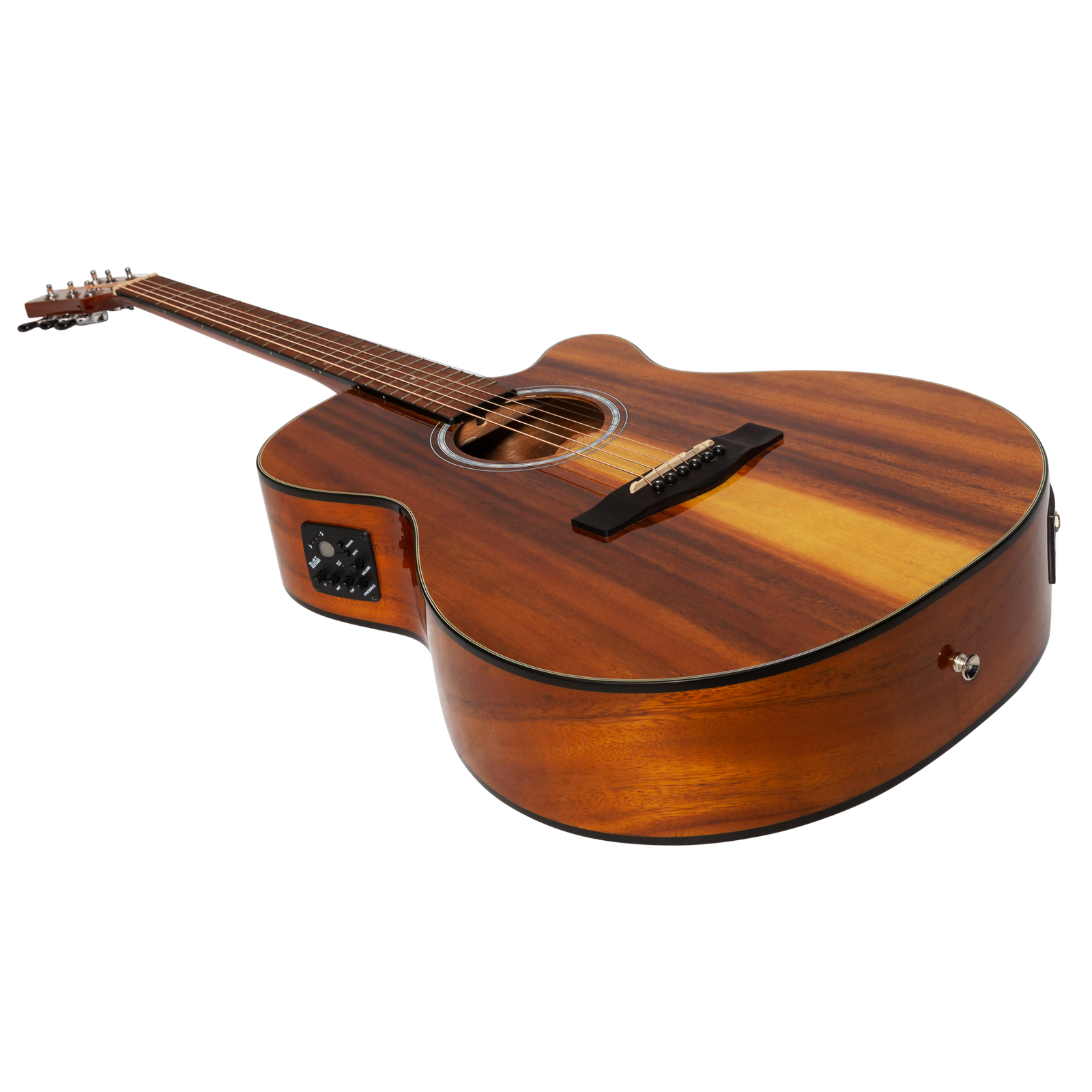 Martinez '51 Series' Folk Size Cutaway Acoustic-Electric Guitar Koa Gloss MFC-51G-KOA — view 3
