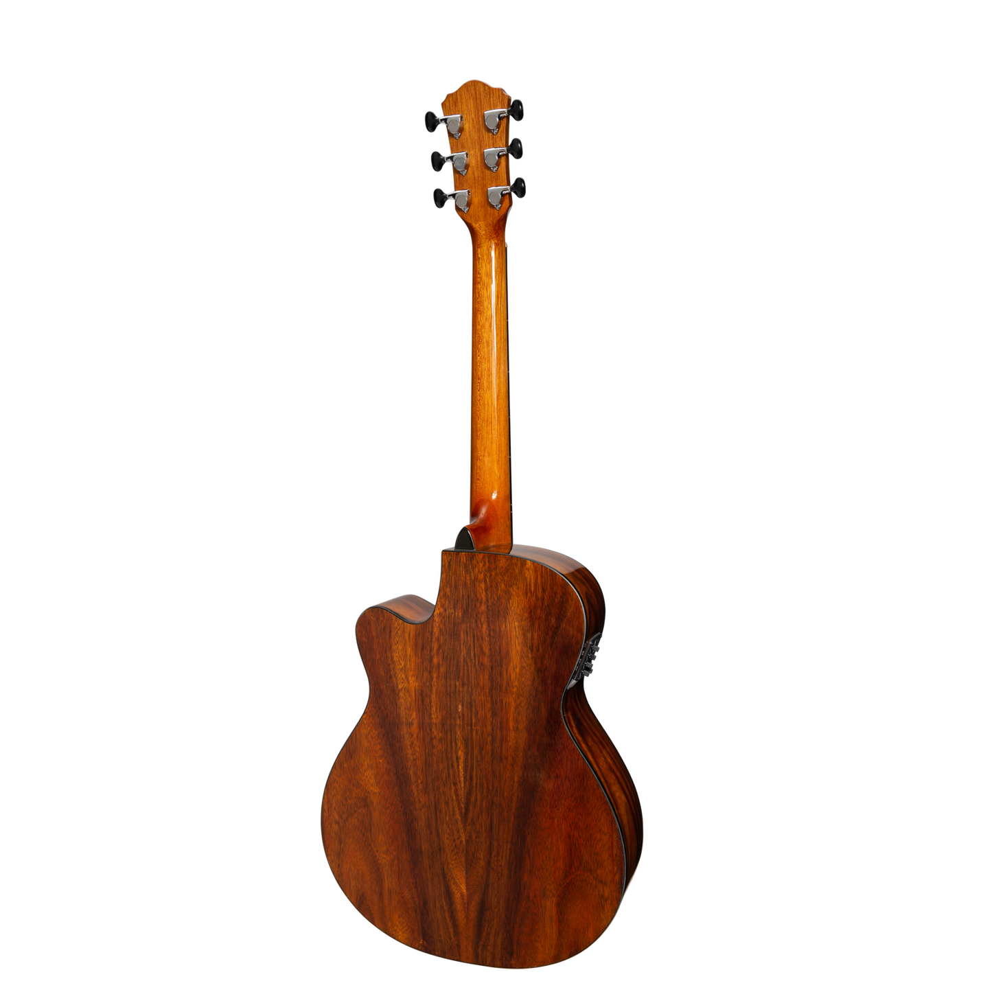 Martinez '51 Series' Folk Size Cutaway Acoustic-Electric Guitar Teakwood Gloss MFC-51G-TK — view 2
