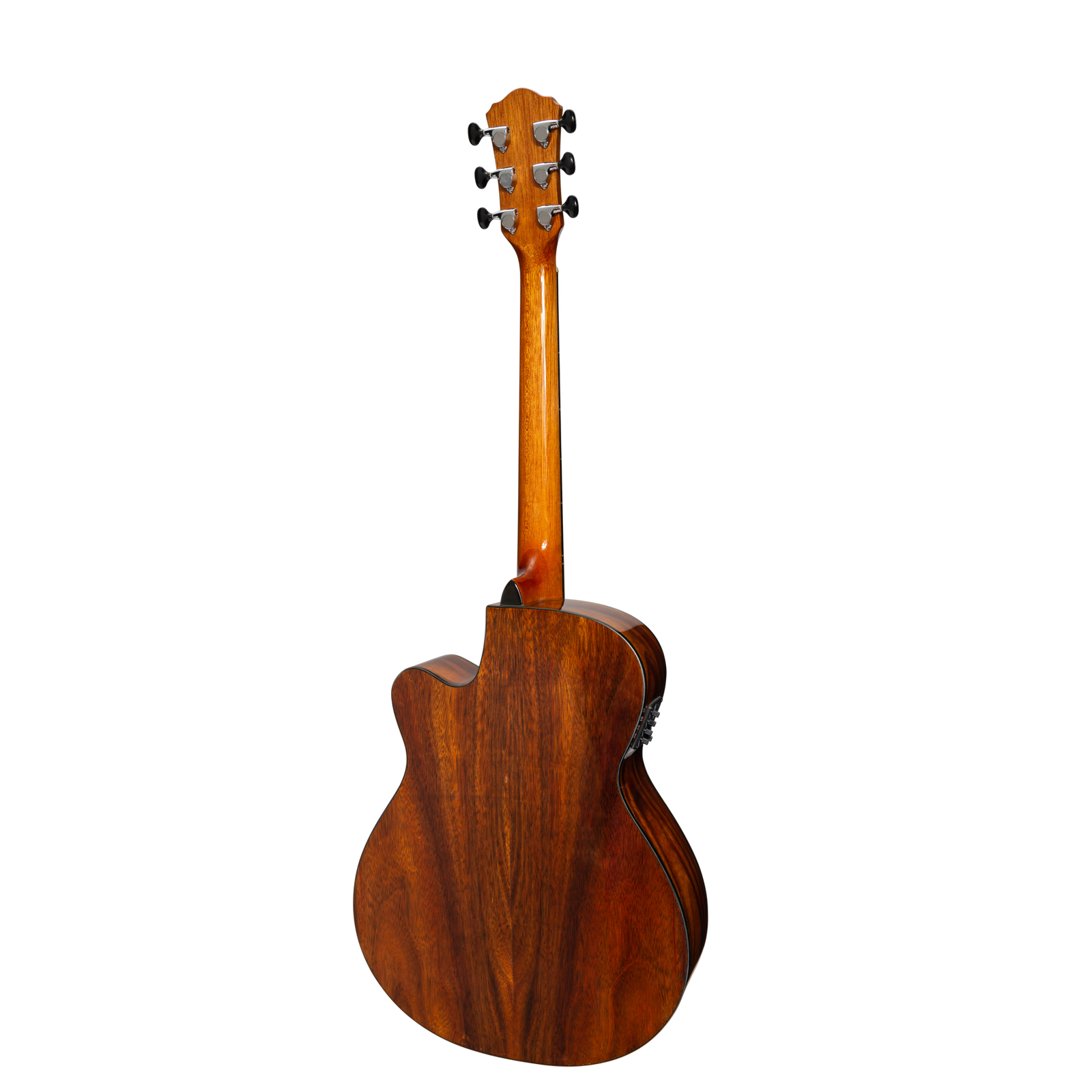 Martinez '51 Series' Folk Size Cutaway Acoustic-Electric Guitar Teakwood Gloss MFC-51G-TK — view 2