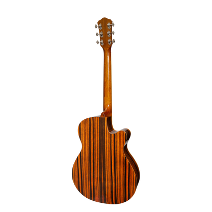 Martinez '51 Series' Left Handed Folk Size Cutaway Acoustic-Electric Guitar Amara Gloss MFC-51GL-AMA — view 2