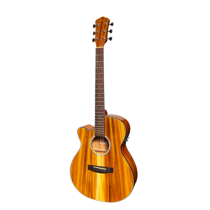 Martinez '51 Series' Left Handed Folk Cutaway Acoustic-Electric Guitar Koa Gloss MFC-51GL-KOA