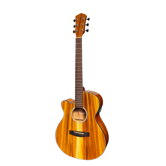 Martinez '51 Series' Left Handed Folk Cutaway Acoustic-Electric Guitar Koa Gloss MFC-51GL-KOA