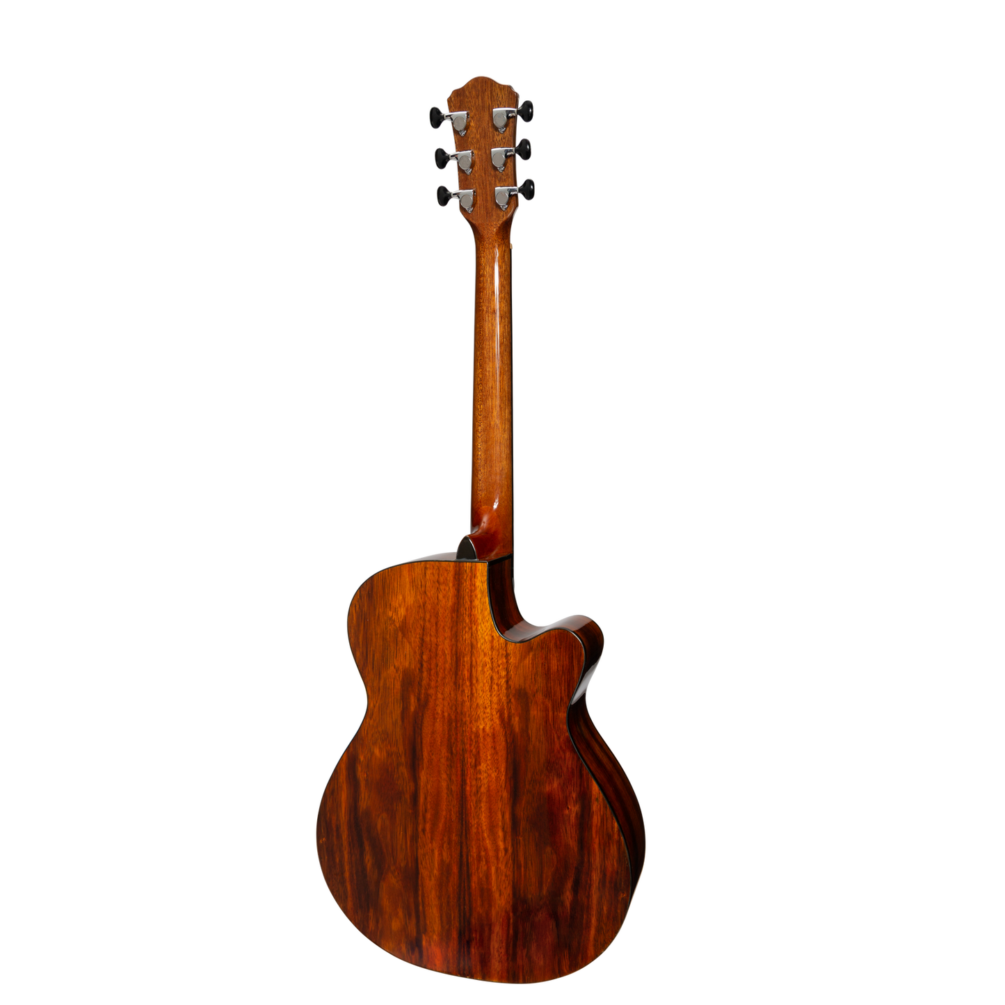Martinez MFC-51GL-TK Left Handed Folk Size Cutaway Acoustic-Electric Guitar Teakwood Gloss — view 2