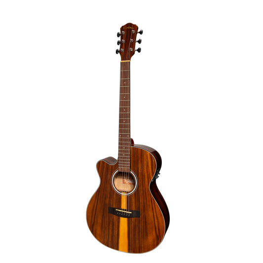 Martinez MFC-51GL-TK Left Handed Folk Size Cutaway Acoustic-Electric Guitar Teakwood Gloss