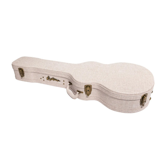 Martinez Deluxe Short Scale Acoustic Guitar Hard Case Ivory