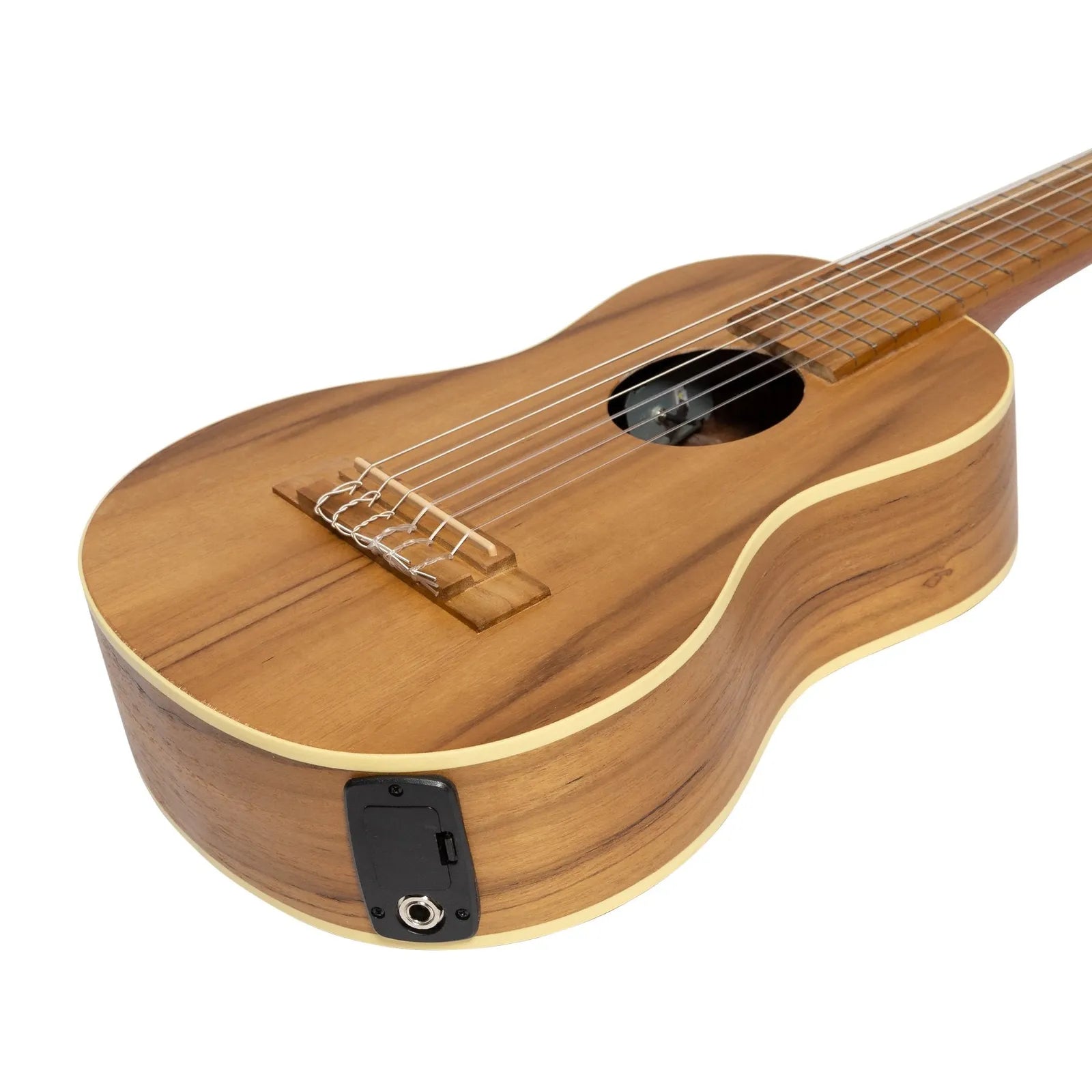 Mojo MGT-G2P-JTK 'Guitarulele' 1/4 Size Classical Acoustic-Electric Guitar with Pickup in Natural Satin — view 6
