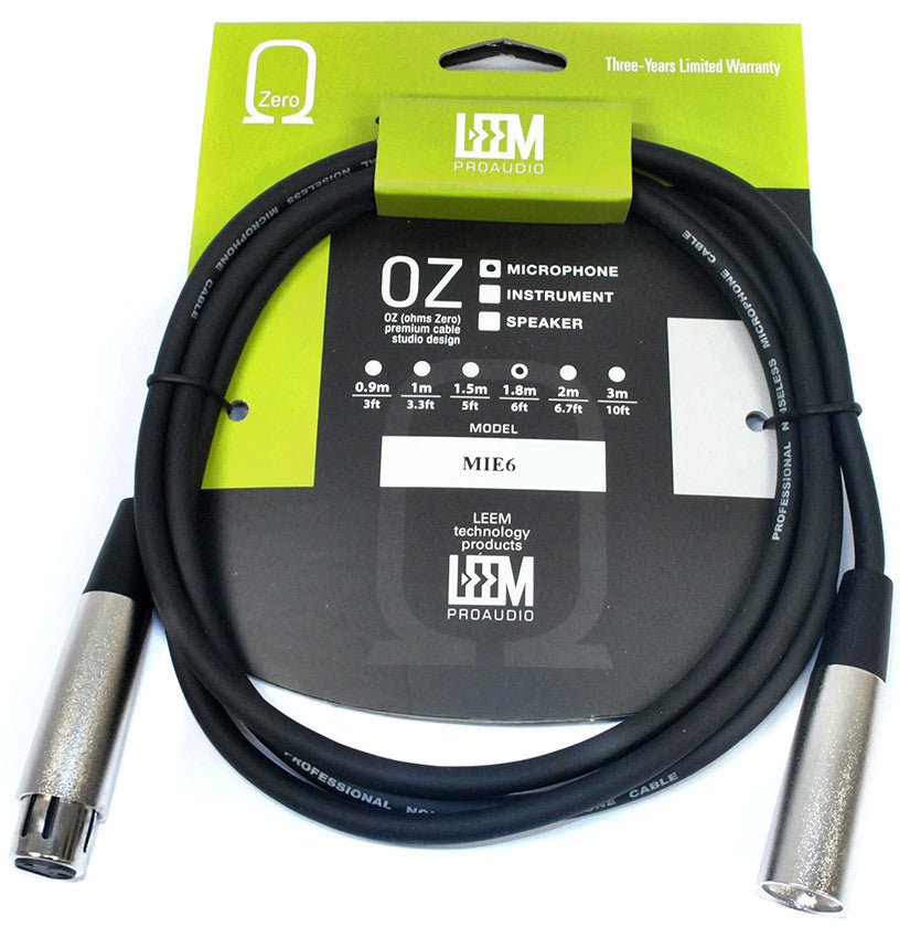 Leem 6ft XLR Male to XLR Female Microphone Cable