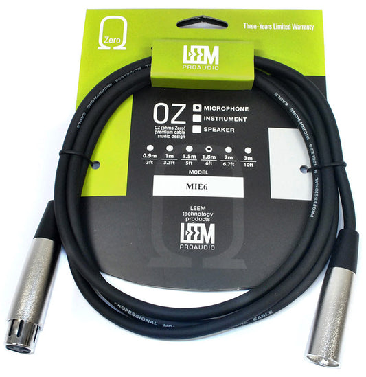 Leem 6ft XLR Male to XLR Female Microphone Cable