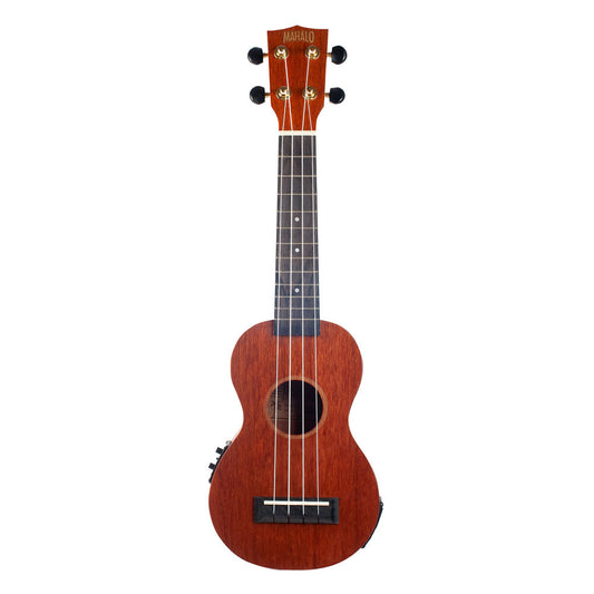 Mahalo Java Series Soprano Ukulele - Electric Acoustic (Transparent Brown)