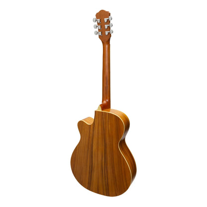 Martinez MJH-3C-KOA Jazz Hybrid Acoustic Small Body Cutaway Guitar - Koa Natural Finish — view 2
