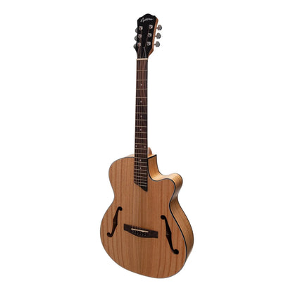 Martinez MJH-3C-MWD Jazz Hybrid Acoustic Small Body Cutaway Guitar - Mindi-Wood