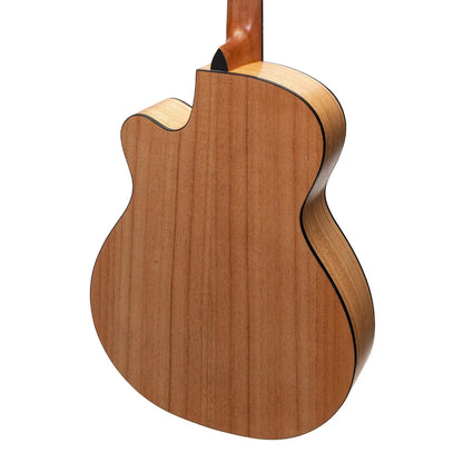 Martinez MJH-3C-MWD Jazz Hybrid Acoustic Small Body Cutaway Guitar - Mindi-Wood — view 5