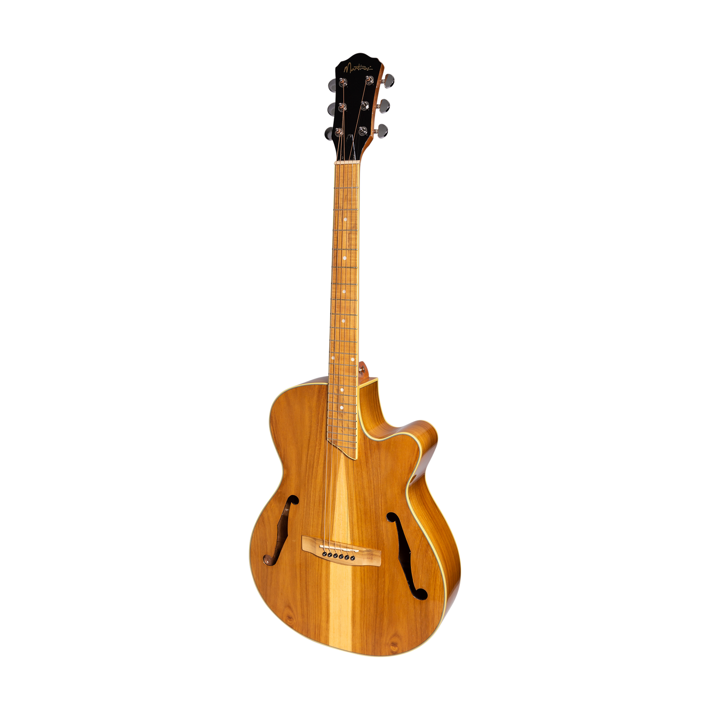 Martinez MJH-3CG-JTK Jazz Hybrid Acoustic-Electric Guitar Small Body Natural Gloss