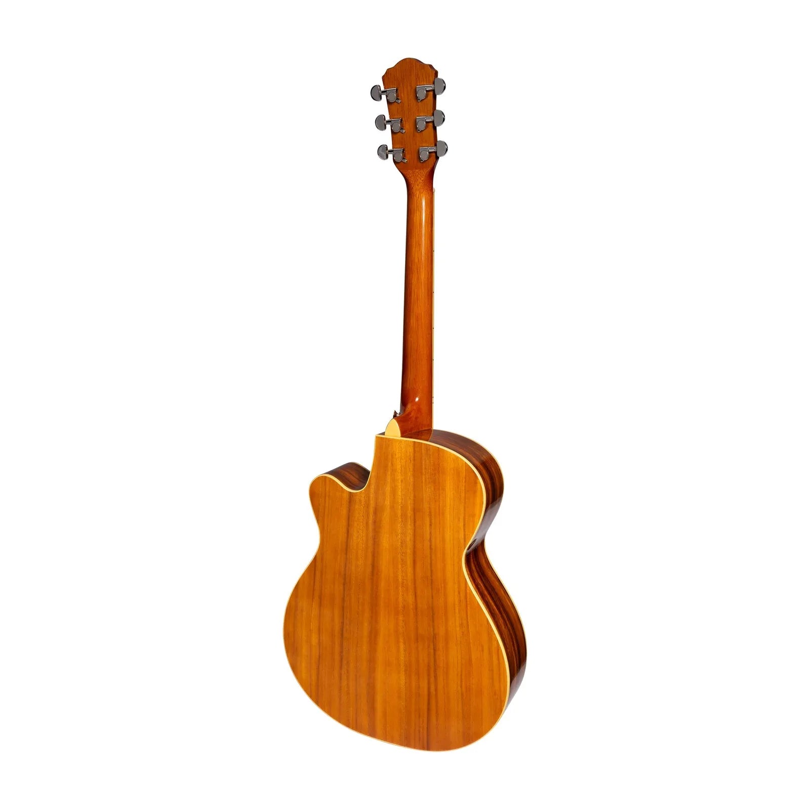 Martinez MJH-3CG-KOA Jazz Hybrid Acoustic-Electric Small Body Guitar Natural Gloss Koa — view 2