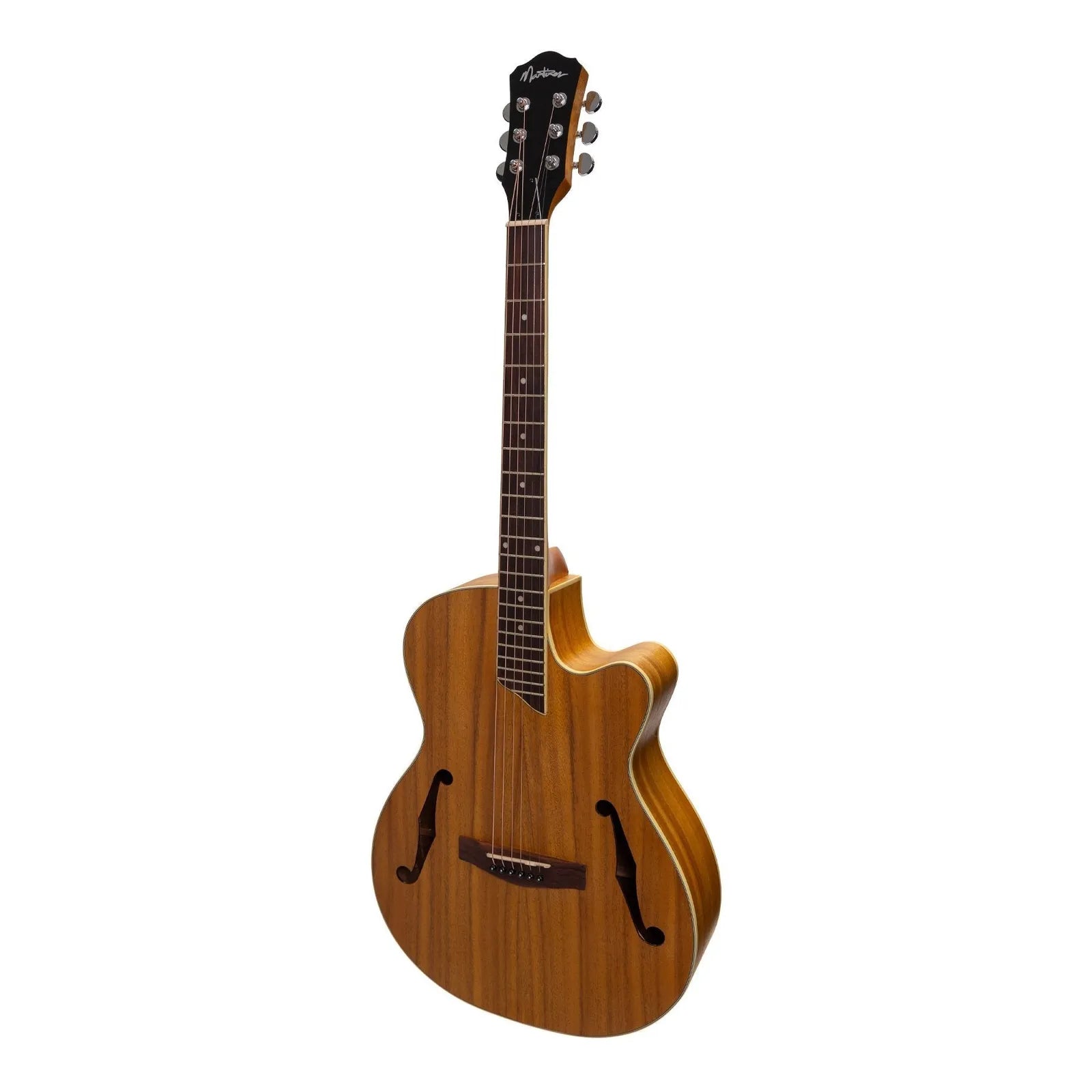 Martinez MJH-3CP-KOA Jazz Hybrid Acoustic-Electric Small Body Guitar Natural Koa