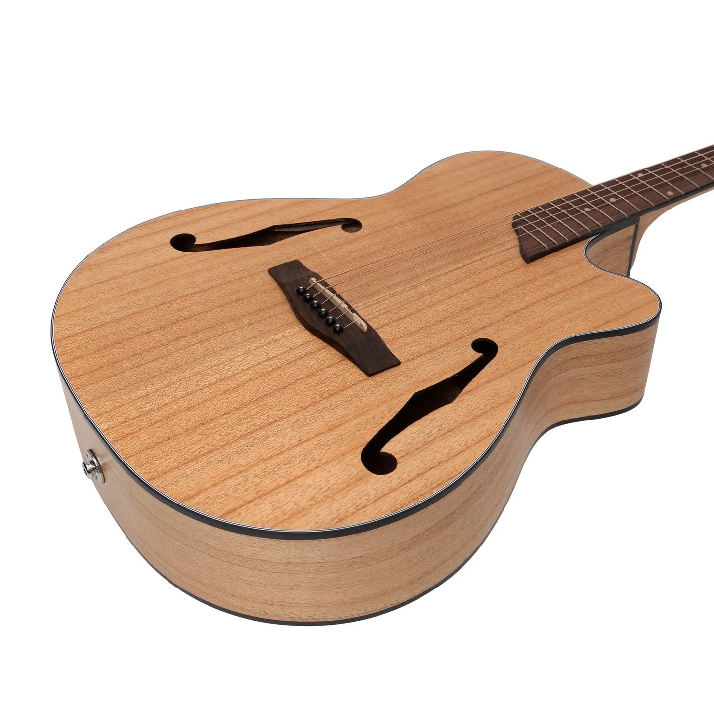 Martinez MJH-3CP-MWD Jazz Hybrid Acoustic-Electric Small Body Guitar - Mindi-Wood — view 6