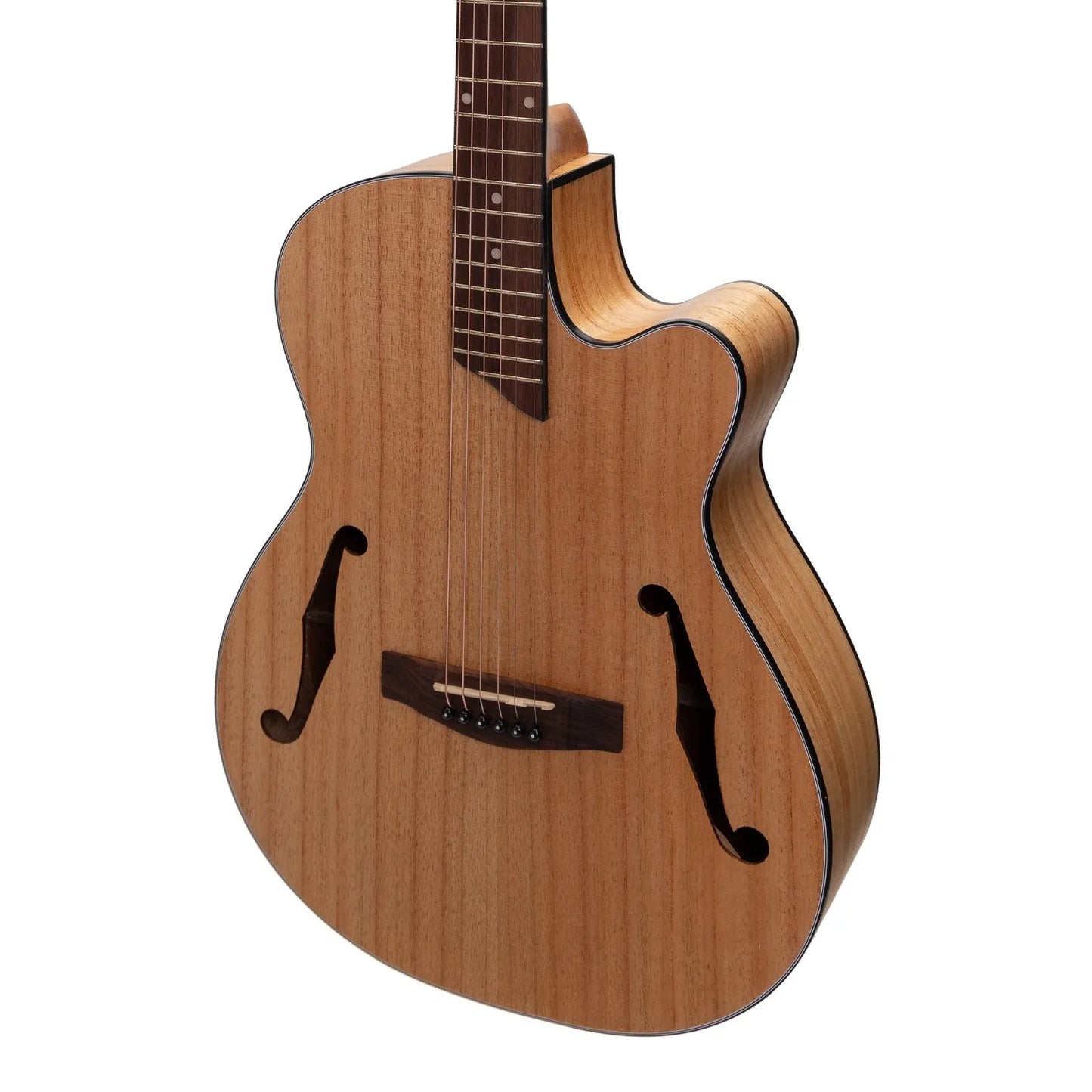 Martinez MJH-3CP-MWD Jazz Hybrid Acoustic-Electric Small Body Guitar - Mindi-Wood — view 4