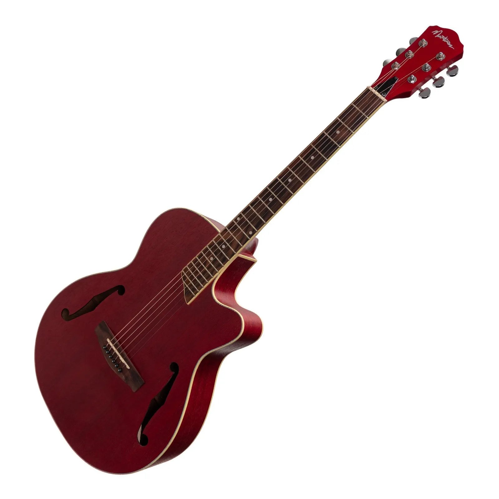 Martinez MJH-3CP-RED Jazz Hybrid Acoustic-Electric Small Body Guitar — view 3