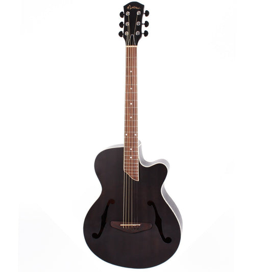 Martinez Jazz Hybrid Acoustic-Electric Small Body Cutaway Guitar (Transparent Black)