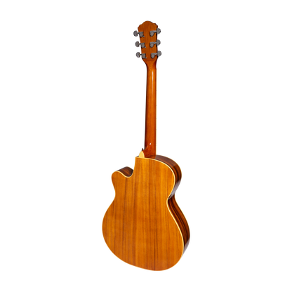 Martinez MJH-3CPG-KOA Jazz Hybrid Acoustic-Electric Small Body Guitar - Natural Gloss — view 2