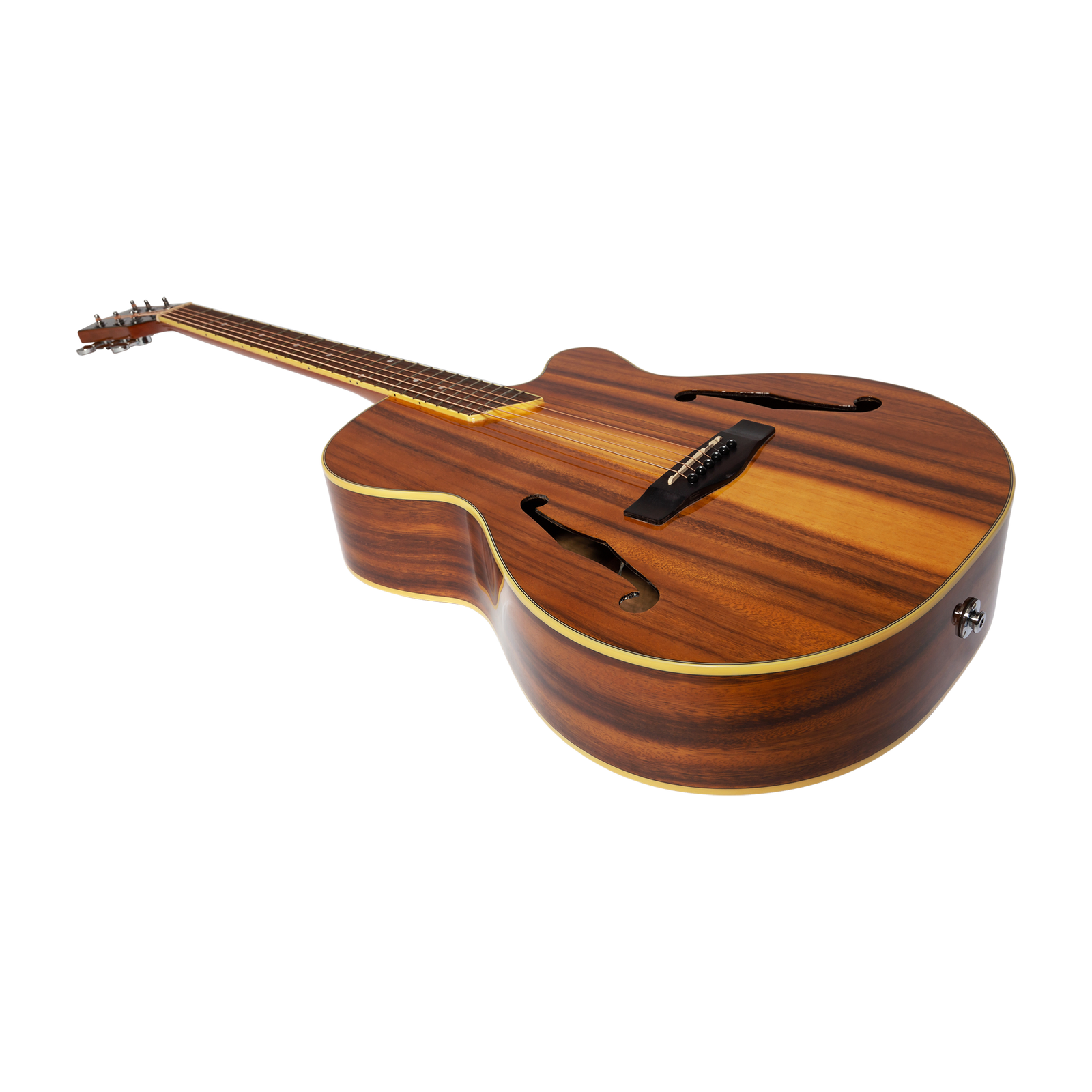 Martinez MJH-3CPG-KOA Jazz Hybrid Acoustic-Electric Small Body Guitar - Natural Gloss — view 3