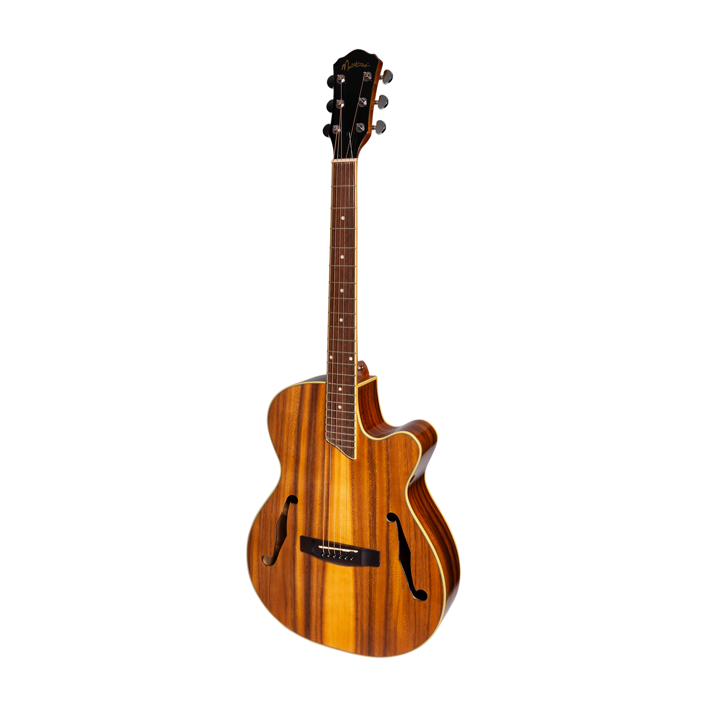 Martinez MJH-3CPG-KOA Jazz Hybrid Acoustic-Electric Small Body Guitar - Natural Gloss